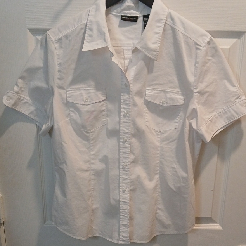 White Casual Button Down Shirt